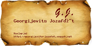 Georgijevits Jozafát névjegykártya